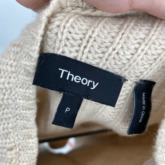 THEORY Oversize Funnel Neck Sweater Oatmeal - Picture 3 of 5